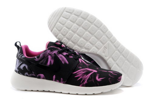 Wmns Nike Roshe Run Shoes New Releases Black Floral Purple Wholesale